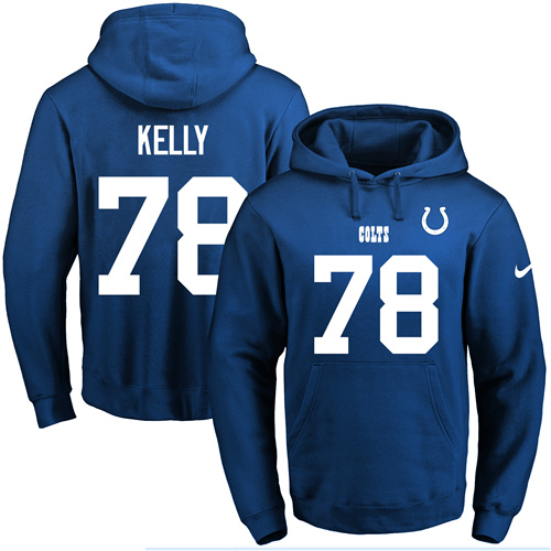 Nike Colts #78 Ryan Kelly Royal Blue Name & Number Pullover NFL Hoodie - Click Image to Close